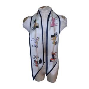 Equestrian Print‎ Neck Purse Hair Scarf Polyester 52" x 5"